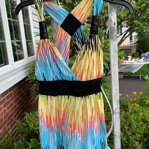 Multicolor Blouse with Black Sequin Detail-Medium